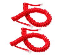 Mikinona 2 Pièces Cordon Téléphonique Spiralé Rouge Câble Flexible Bruit pour Combiné Téléphonique Fixe