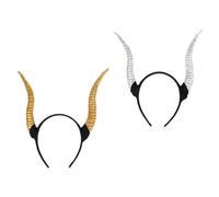 Mikinona 2 Pièces Couronnes de Tête Corne Antilope Dorées et Argentées pour Cosplay Accessoires de Fête et Décoration DIY