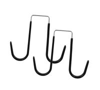 Mikinona 2 Pièces Crochet Porte Manteau Sans Perçage Accroche Porte Double Face Rack Pratique pour Entrée et Salle de Bain Noir