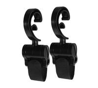 Mikinona 2 Pièces Crochets Poussette Rotatifs Attaches Stroller Clip Set Multifonction pour Sacs à et Installation Facile Accessoires pour Poussettes