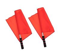 Mikinona 2 Pièces Drapeaux de Signalisation de Course Acier Inoxydable Rouge Drapeaux de Commandement pour Arbitres et Résistants pour Événements et Gestion Du