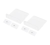 Mikinona 2 Pièces Étagère Murale Flottante en Acrylique Blanc, sans Percer | Rangement Stable et Discret, Installation sans Clous, Style Simple et Élégant pour Chambre et Maison