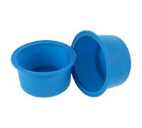 Mikinona 2 Pièces Lot de 2 Doublures Réutilisables en Silicone Antiadhésives pour Chauffe-Cire Parfumée, Revêtement Résistant Haute Température, Pot Intérieur Bleu 12 X 6,5 CM, Usage