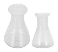 Mikinona 2 Pièces Lot de Béchers Coniques Plastique et Flacons de Chimie Résistants Aux Produits Chimiques Transparents avec Graduation pour Laboratoire Scolaire et Expériences