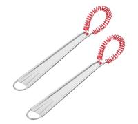 Mikinona 2 Pièces Main Acier Inoxydable avec Pointe Silicone de Mélangeur Manuel pour Œufs Sauces et Pâtisserie Design Ergonomique et Aux Rayures