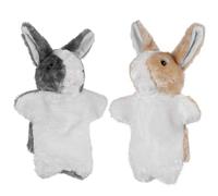 Mikinona 2 pièces Marionnette Main Lapin Set Jouets Interactifs Marionnettes Doigts Animaux Créatives pour Garçon Fille Communication et Conte Couleur Aléatoire Couleur Aléatoire