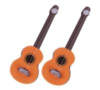 Mikinona 2 Pièces Miniature Mini Guitar Statue Set Simulation Musical Instruments for Doll House Decoration Small Classical Guitar Models with Smooth Surface and Design