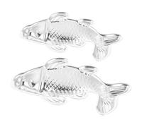 Mikinona 2 Pièces Moule à Gâteau Aluminium Forme Carpe Moule Créatif Antiadhésif pour Pâtisserie DIY Anniversaires et Mariages Ustensile de Cuisson