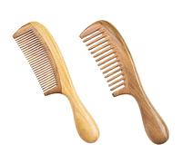 Mikinona 2 Pièces peigne de massage démêler masseur Outil de massage du cuir chevelu shampoing brosse cuir chevelu peigne à cheveux peigne en bois Bambou