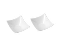 Mikinona 2 Pièces Petits Plat Céramique pour Dips Sauces Assiette à Quatre Coins pour Snacks Apéritifs