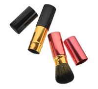 Mikinona 2 pièces Pinceaux Blush Rétractables pour Femmes Brosse Maquillage Multifonction pour Blush Enlumineur et Poudre Manche Confortable Lot de Rouge Intellectuel et Noir Mystérieux