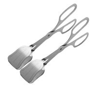Mikinona 2 Pièces Pinces Buffet Inox Ustensiles Service Salade Large Tête Miroir Pour Fruits Chauds Cuisine Buffet