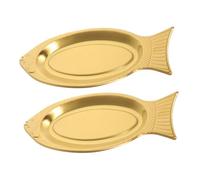 Mikinona 2 Pièces Plateau de Service Acier Inoxydable Forme Poisson Plat Multifonction pour Cuisson Vapeur Grillade et Plateau Alimentaire Cuisine Élégant et Facile à Nettoyer
