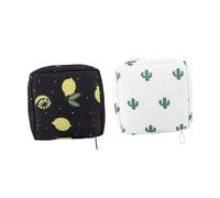Mikinona 2 pièces Pochette Menstruelle Étanche Organiseur Cosmétique Pratique Beige Cactus et pour Serviettes Hygiéniques et Accessoires Féminins