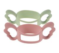 Mikinona 2 Pièces Poignées Silicone pour Biberons Large Poignées Antidérapantes pour Bébés Accessoires de Tasse Apprentissage Résistants Chaleur pour Mains