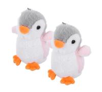 Mikinona 2 Pièces Porte-clés Peluche Manchot Doux et Mignon Pendentif Décoratif Suspendu pour Sac à Dos Sac à Main ou Porte-monnaie Accessoire Animalier Charmant et Portable Lot de Rose