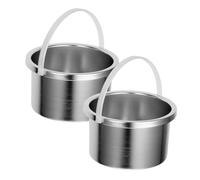 Mikinona 2 Pièces Pot Intérieur Aluminium pour Chauffe Cire Insert Réutilisable pour Machine Épilation Chauffe Cire Uniforme et Durable Portable pour Usage Professionnel et Domestique