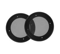 Mikinona 2 Pièces Protection Haut Parleur Auto Métallique Maille Noire Cadre Décoratif Robuste pour Audio Voiture