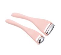 Mikinona 2 Pièces Rouleau De Massage Facial Rouleau Masseur Facial Outils De Soins De La Peau Rouleau De Soin Rouleau à Glace Rouleau De Glace Soins Du Visage Rose Acier Inoxydable