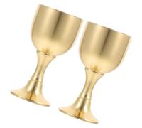 Mikinona 2 Pièces Saint Goblet Laiton Vintage Tasse Décorative pour Cérémonies Religieuses Coupe à Bouddhiste Tasse de Table de Entretien Facile et