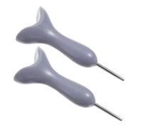 Mikinona 2 Pièces Stylets Écriture Braille Portables pour Débutants Outil Apprentissage Léger et Précis pour Personnes Malvoyantes Usage Scolaire et Domestique Couleur Grise