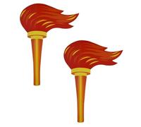 Mikinona 2 pièces Torche Artificielle Réaliste Simulation de Flamme Portable et Légère Accessoire Sécurisé pour Spectacles Compétitions Sportives et Fêtes