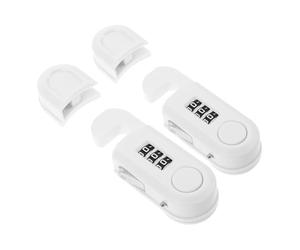 Mikinona 2 Pièces verrou placard code freezer door lock with password child safety cabinet door ABS White