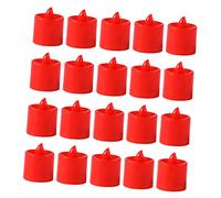 Mikinona 20 pièces Bougies LED sans Flamme Décoratives Bougies Votives Électriques Rouges Lumière Douce Décoration Bougie Chauffe Plat pour Mariage Anniversaire et Bouddhisme