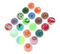 Mikinona 20 Pièces Lot de Balles Rebondissantes Colorées Motifs Yeux Balle Élastique Souple et pour Jeux Garçon Fille Créatif pour Loisirs et Couleur Aléatoire