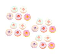 Mikinona 20 Pièces Miniature Donuts Lifelike Tiny Food Model for Dollhouse DIY Craft Accessories Realistic Mini Dessert Set in Colors