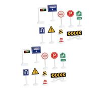 Mikinona 20 pièces Panneaux de Signalisation Routière Jouets pour Garçon Fille Apprentissage Ludique des Règles de Circulation et Décoration de Fête Thématique