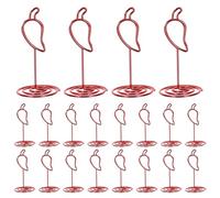 Mikinona 20 Pièces Porte-Cartes de Table en Fer Rouge de Piment, Surface Lisse et Maintien Sécurisé, Décoration Élégante pour Concours Culinaire Chili ou Fêtes à Thème Carnaval