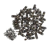 Mikinona 20 pièces Retro Iron Hasp Clasp With Screws Mini Swing Arm Lock For Jewelry Box Cosmetic Case Suitcase Hardware Vintage Right Toggle