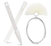 Mikinona 200pièces Bâtons De Pratique Pour Affichage De Couleur Avec Anneaux Métalliques Éventail De Techniques De Nail Art Pour Salons Et Débutants