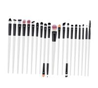 Mikinona 20pièces Pinceaux Pour Fard à Paupières Eye-liner Manche Plastique Kit De Maquillage Portable Pour Yeux Blanc Et Noir