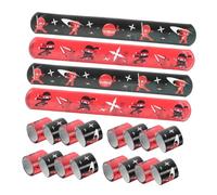 Mikinona 24 pièces Bracelets à Claquer Ninja PVC pour Fête Anniversaire Garçon Fille Bandes Slap Légères et Solides Accessoires Créatifs pour Garçons et Filles