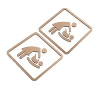 Mikinona 2pcs Changing Area Sign, Self-Adhesive Diaper Changing Label, Acrylique Bronze Gold, 4 x 4 Inch, Adhesive Back Sticker for Mixed Restrooms and Public Sanitary Areas