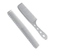 Mikinona 2pièces Peigne De Coiffure Professionnel Acier Inoxydable Pour Salon Et Usage Domestique Peigne Antistatique Dents Fines Coloris Argenté