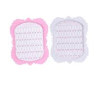 Mikinona 2pièces Présentoir Manucure Pour Faux Ongles Cadre Affichage Nail Art Élégant Blanc Rose