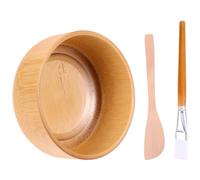 Mikinona 3 Ensembles bol de masque en bois masque de bricolage spatule de soin bols à mélanger Bol à mélanger skincare bol de masque résistant aux chutes outil de mélange de masque facial