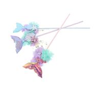 Mikinona 3 pièces Baguettes Sirène Pailletées Légères pour Fêtes Garçon Fille Accessoires Enchantés pour Anniversaires et Jeux Interactifs