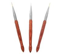Mikinona 3 Pièces Ensemble de stylo à nail art clou fournitures de nail art Outils de manucure stylo de peinture par points d'ongles stylo à dessin fin Bois Brown