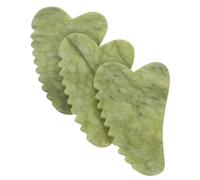 Mikinona 3 Pièces Gua Sha Jade Massage Board Set Heart-shaped Scraping Tool For Facial Muscle Relief Puffiness Reduction Skin Vitality Enhancement