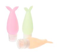 Mikinona 3 Pièces Lot de biberons en silicone vide réutilisable smoothie air bouche pour portable bouteille porte-shampooing bouteille de cosmétiques Gel de silice rose Couleur Aléatoire