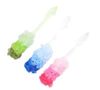 Mikinona 3 pièces Lot de Fleurs de Bain à Long Manche Souple Éponge Mousse Dense pour Nettoyage Corps Brosse Massage Dos et Éponges Corps pour Usage Quotidien