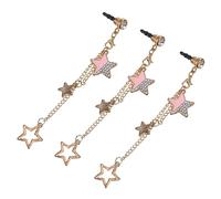 Mikinona 3 Pièces Pendentif Poussière Alliage Étoile pour Prise Écouteur Accessoire de Téléphone Mobile