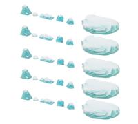 Mikinona 30 Pièces Miniature Resin Ice Cubes and Decorative Pebbles Lightweight Arctic Diorama Mountain Accessories for Christmas Dollhouse and Store Display