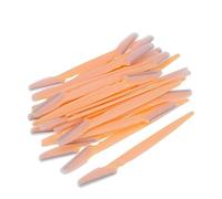 Mikinona 30 Pièces Tondeuse à Sourcils Rasoirs Faciaux Outil De Maquillage Rasoirs à Sourcils Shaper Portable Tondeuses à Sourcils En Acier Inoxydable Yellow
