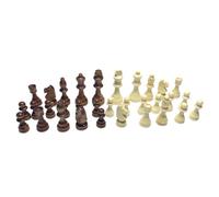 Mikinona 32 Pièces D’échecs en Bois 2,5 Pouces, Jeu D’échecs Classique Pièces Marron et Blanc, Accessoires de Remplacement pour Échiquier, Éducatif pour Développement Logique et Réflexion