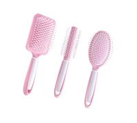 Mikinona 3pièces Assortiment De Peignes De Massage Pour Cheveux Bouclés Accessoires De Coiffure Ergonomiques Pour Hommes Rose